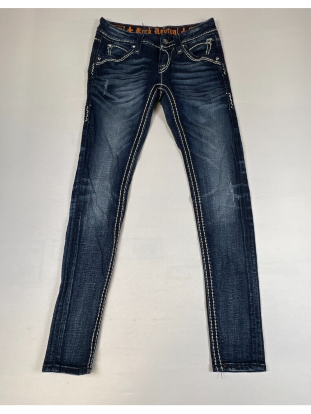 Rock Revival Women's Jeans Medium Wash Bootcut Embellished Pockets